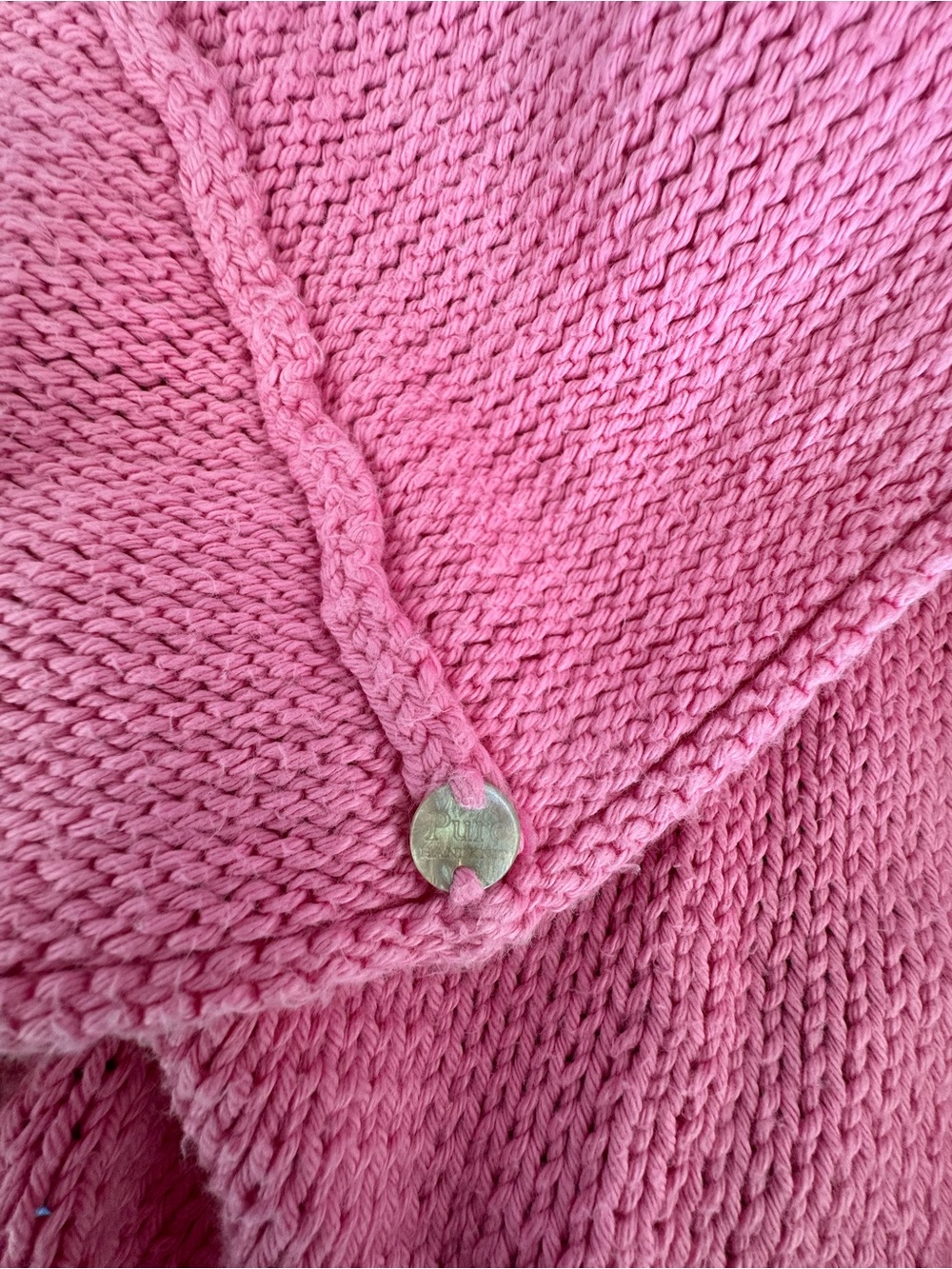 Pure Handknit Chunky Sweater Pink Pullover Loose 100% Cotton SZ M / L - Picture 13 of 15
